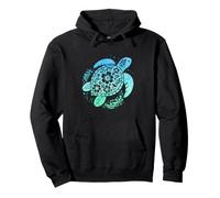 Tartaruga Marina Blu Mandala Bohemian Ocean Wildlife Art Felpa con Cappuccio