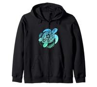 Tartaruga Marina Blu Mandala Bohemian Ocean Wildlife Art Felpa con Cappuccio