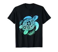 Tartaruga Marina Blu Mandala Bohemian Ocean Wildlife Art Maglietta