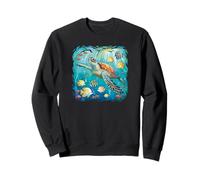 Tartaruga marina che nuota con pesci tropicali Ocean Reef Art Felpa