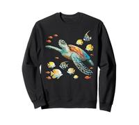 Tartaruga marina che nuota con pesci tropicali Ocean Reef Art Felpa