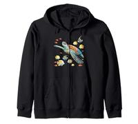 Tartaruga marina che nuota con pesci tropicali Ocean Reef Art Felpa con Cappuccio