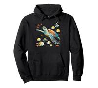 Tartaruga marina che nuota con pesci tropicali Ocean Reef Art Felpa con Cappuccio