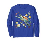 Tartaruga marina che nuota con pesci tropicali Ocean Reef Art Maglia a Manica