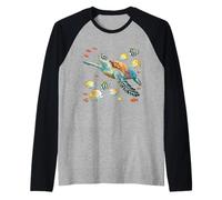 Tartaruga marina che nuota con pesci tropicali Ocean Reef Art Maglia con Maniche Raglan
