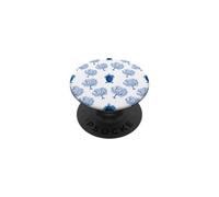 Tartaruga marina e corallo costiera design in blu e bianco PopSockets PopGrip Adesivo