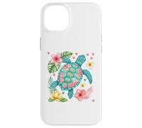 Tartaruga marina floreale Custodia per iPhone 14 Plus