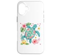 Tartaruga marina floreale Custodia per iPhone 16 Plus