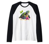 Tartaruga marina hawaiana Hawaii vacanza spiaggia estate Maglia con Maniche Raglan
