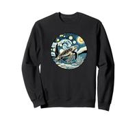 Tartaruga Marina Snorkel Scuba Hawaii Gogh Starry Night Style Felpa
