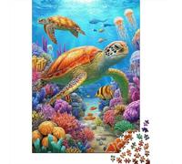 Tartaruga marina subacquea_1_1 Set Di Puzzle Da 1000 Pezzi Per La Famiglia, Cartone Resistente Riciclato, Arredamento Interno, Svago Indoor, Gioco Di Sfida Mentale 70x50cm/1000pcs