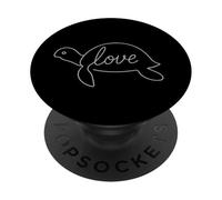 Tartaruga Minimalista Line Art Sea Love Tartaruga Oceano Animale PopSockets PopGrip Adesivo