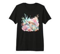Tartaruga oceanica circondata da Scena Corallo Maglietta Premium