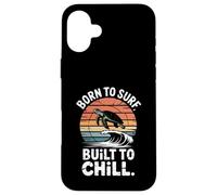 Tartaruga retrò Born To Surf Built To Chill Custodia per iPhone 16 Plus