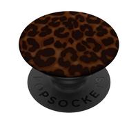 Tartaruga Shell Leopard Print Estetica Girly Chic Marrone Scuro PopSockets PopGrip Adesivo