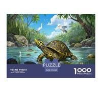Tartaruga templare dalla testa gialla Jigsaw Puzzle Impossible 1000 Pezzi Decorazione Per La Casa. Rilassamento E Intelligence Per Adulti E Ragazzi Da 14 Anni 1000pcs (75x50cm)