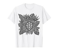 Tartaruga Tropicale Floreale Oceano Hawaii Beach Vibes Maglietta