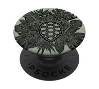 Tartaruga tropicale floreale oceano Hawaii Beach Vibes PopSockets PopGrip Adesivo