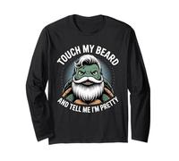 Tartarughe Barba Citazione Touch My Beard And Tell Me I'm Pretty Maglia a Manica