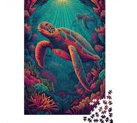 Tartarughe marine colorate che nuotano tra le barriere coralline 38x26cm/1000pcs Puzzle Adatto Per Adulti E Folla Dai 14 Anni in Su
