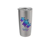 Tartarughe marine del Belize Vibrant Blue Purple Gradient Shell Bicchiere termico in acciaio inox doppia parete