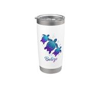 Tartarughe marine del Belize Vibrant Blue Purple Gradient Shell Bicchiere termico in acciaio inox doppia parete
