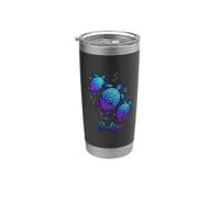Tartarughe marine del Belize Vibrant Blue Purple Gradient Shell Bicchiere termico in acciaio inox doppia parete