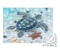 Tartarughe marine sulla sabbia Puzzles 1000 Pezzi Carta riciclata per adulti Puzzle per adulti Gioco educativo con sfida Ottima idea regalo per uomini e donne 70x50cm/1000pcs