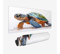Tartarughe Marine Tappetino Mouse 100x50cm, Hawksbill Tappetino Mouse XXL 1000x500x3mm con Base in Gomma Antiscivolo, Impermeabile Tappetinoscrivania Bordi Cuciti, Ufficio Decor, Regalo Donna,Model378