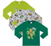 Tartarughe Ninja alla Riscossa - Confezione da Tre - Magliette a Maniche Lunghe in 100% Cotone Pettinato - 11-12 Anni: 152cm