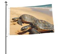Tartarughe sulla spiaggia Bandiera 0,6 x 0,9 m stampa su entrambi i lati bandiere da giardino bandiera da cortile per esterni bandiere per vacanze banner regalo con occhielli sfondo fotografico per