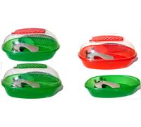 Tartarughiera Grande Vasca per Tartarughe Box con Isola e Coperchio Completa