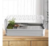 Tartarughiera per Tartarughe d'Acqua e di Terra | Terrario per Rettili con Filtrazione Multistrato e Acqua | Gabbia Teca con Copertura per Tartarughe di Terra | Kit Contenitore Plastica per Terrario(W