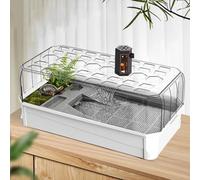Tartarughiera per Tartarughe d'Acqua e di Terra | Terrario per Rettili con Filtrazione Multistrato e Acqua | Gabbia Teca con Copertura per Tartarughe di Terra | Kit Contenitore Plastica per Terrario(W