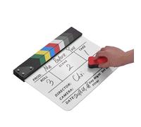 Taruor Director Clapperboard Acrilic Cut Action Scene Slate con Indicatore Eraser, per Cinema, Televisione, Film (Stick multicolore)