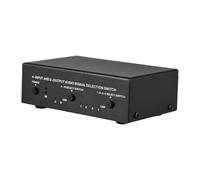 Taruor Selettore Componente AV con 4 Ingressi, 2 Uscite o 2 Ingressi e 4 Uscite, Semplice Funzione di Commutazione del Telecomando per Un'esperienza di Ascolto, Alimentazione USB 5 V, Nero, 1