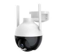 Taruor Telecamera PTZ WiFi Wireless da 4 MP, Telecamera di Sicurezza Esterna Resistente Alle Intemperie con Vista a 360°, Visione Notturna a Colori, Bidirezionale, Rilevamento del (Spina europea)