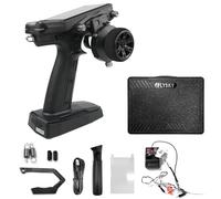 Taruor Trasmettitore a 11 con Schermo IPS da 3,5 Pollici per Barca RC, Set Doppia Antenna, Impugnatura Ergonomica per il Comfort, Adatto Agli Appassionati di Modelli (Set FS-G11P+FS-R11P)