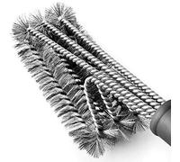 Tarvol Spazzola per barbecue in acciaio inox, 45,7 cm, con setole metalliche e manico morbido e confortevole, perfetto per pulire e raschiare le griglie