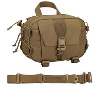 Tasca Amministrativa Tattica in Nylon 500D - Borsa Utilitaria EDC MOLLE con Cinghia per Spalla e Montaggio su Cintura per un'organizzazione Compatta degli Attrezzature(Brown)