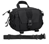 Tasca Amministrativa Tattica in Nylon 500D - Borsa Utilitaria EDC MOLLE con Cinghia per Spalla e Montaggio su Cintura per un'organizzazione Compatta degli Attrezzature(Black)