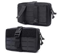 Tasca Amministrativa Tattica MOLLE, Organizer Utility EDC con Sistema Laser Cut, Tasca Modulare Orizzontale per Accessori, Adatta per Cintura Tattica, Escursionismo(Black)