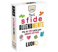 LUDIC - Tasca-Cards Sfide Allenamente - Più di 100 Giochi Per Menti Attive | Carte Tascabili con 100+ Sfide di Logica, Memoria, Labirinti e Anagrammi. Gioco di Società 7-99 anni, Per Ragazzi e Adulti