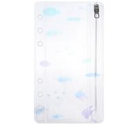 Tasca Cerniera per Raccoglitore A6 PVC Bianco, 6 Fori | Inserto Leggero e Sottile, Uso per Studio e Gioco, per Piccoli, Accessorio Organizzativo Rimovibile