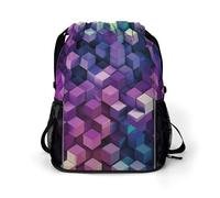 Tasca da cintura sportiva, cubi di colore astratto stampa viola Borsa separazione asciutta e bagnata Borsa da palestra multiuso Borsa sportiva e fitness Borsa sportiva alla moda, stile, 45.5x41.5x36cm