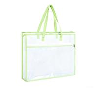 Tasca da cucito per progetti di cucito e trapuntatura per organizer A3 con manico in rete PVC finestra trasparente doppie tasche antipolvere cerniera borsa portaoggetti per tessuti strumenti modello
