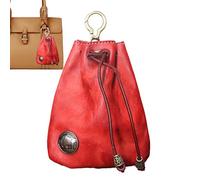 Tasca in pelle in pelle di - borsa compatta vintage, chiusura pratica del cordone | Accessorio di stoccaggio da donna alla moda, mini elegante borsa, pezzi in stile bohémien per gita