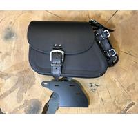 Tasca Laterale Dyna Clean Nero + Supporto Adatto A per Harley Davidson Dyna Bob