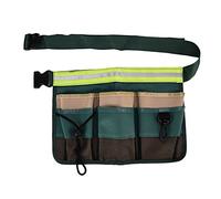 Tasca per attrezzi da giardino, borsa porta attrezzi regolabile con design multitasche, organizer portatile per set di attrezzi da giardino, include adesivo riflettente per la (Verde)