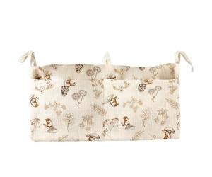 Tasca Per Culla Per Bambini - Borsa Portaoggetti In Cotone Da Appendere Al Comodino | Portaoggetti Laterale Per Culla, Organizer Multiscomparto Per Snack, Bottiglie, Giocattoli, Libri, Articoli Essenz